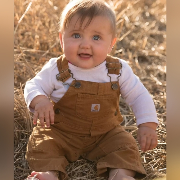 Carhartt Other - Carhartt Infant's Brown Loose Fit Canvas Bib Overalls ~sz 3M